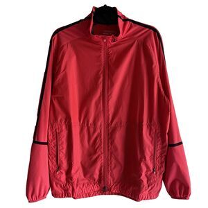 Nike Golf Red Track Jacket L Mens Zip Up Long Sleeve High Neck Black Logo